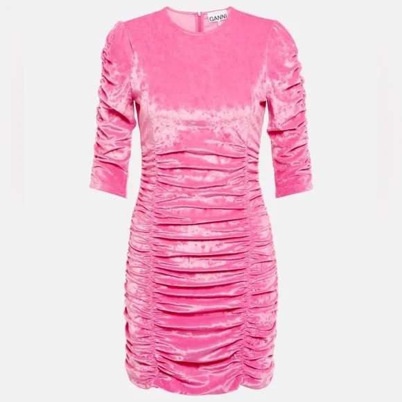 GANNI
Ruched velvet minidress size 40 - Picture 2 of 8